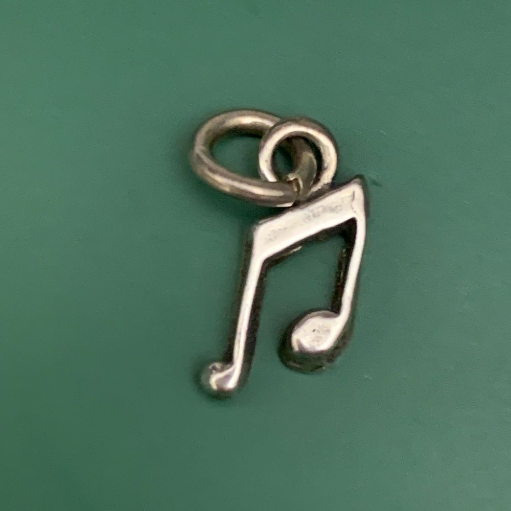 .925 Music Notes Sterling Silver Jewelry Charm #band